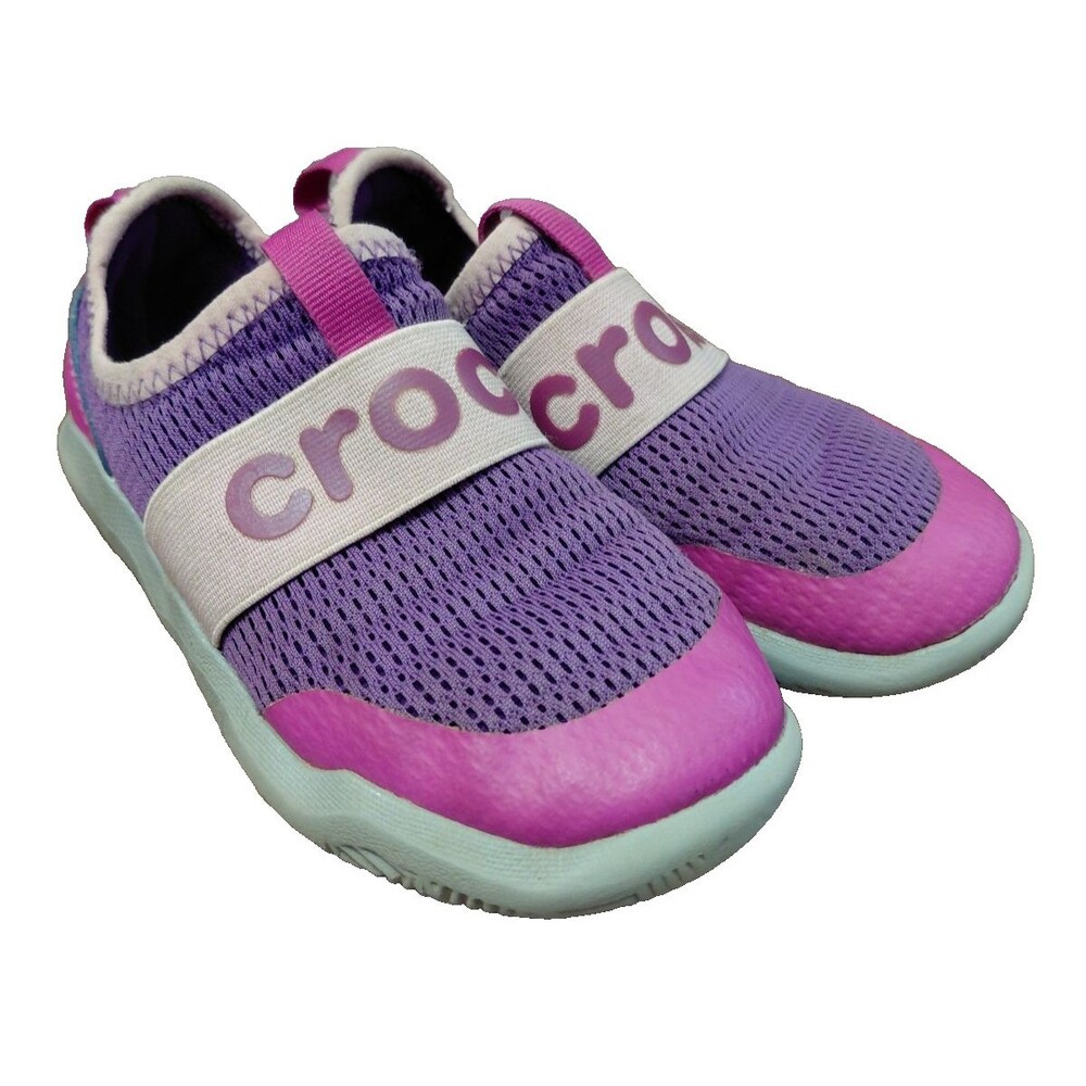 Crocs Swiftwater Easy On Kids Shoes Size C11 Purple/Pink
